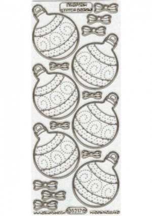 Christmas Baubles Stitched Sticker [WMSG3217]