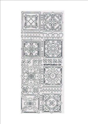 Medallion Heart Square - Silver/Transparent [WZL639]