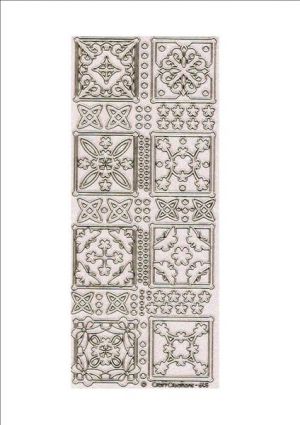 Medallion Floral Squares - Gold/Transparent [WZL645]