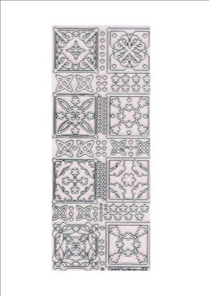 Medallion Floral Squares - Silver/Transparent [WZL645]