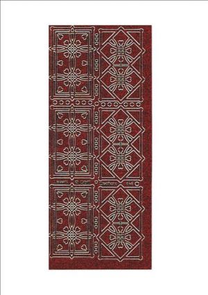 Medallion Heart Oblong - Gold/Red [WZL646]