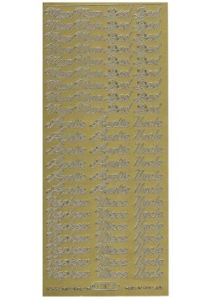Mum,Dad,Aunty,Uncle,Niece,Nephew - Gold WMS317