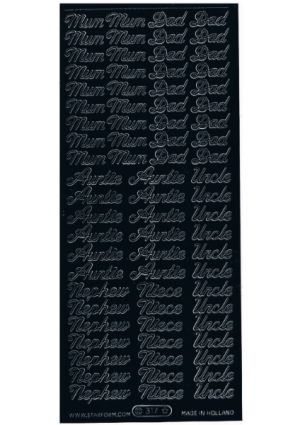 Mum,Dad,Aunty,Uncle,Niece,Nephew - Black WMS317
