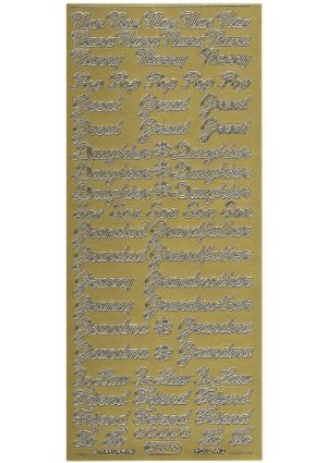 Nan, Pop, Great, Daughter Grandad, Grandma etc. - Gold WMS337