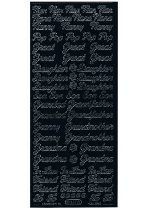 Nan, Pop, Great, Daughter, Grandad, Grandma etc. - Black WMS337