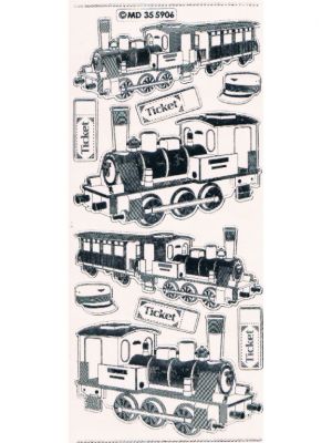 Vintage Trains - Silver on Transparent [WMD355906]