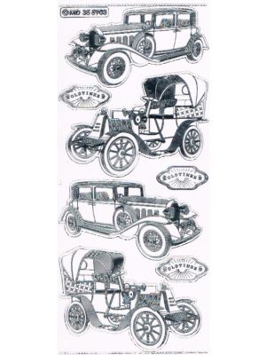 Vintage Cars - Silver On Transparent [WMD355903]