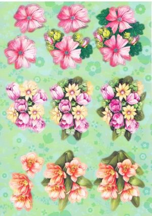 Salmon & Pink Flowers #86 Die-cut [WSIMISITEM86]