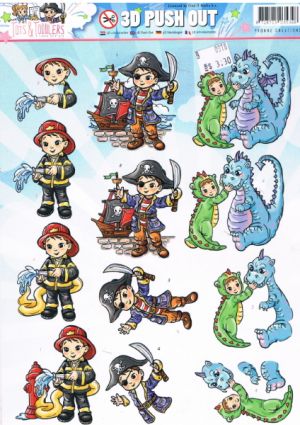 Fireman/Pirate/Dinosaur - Yvonne Creations Tots Die-cut [WFTSB10143]
