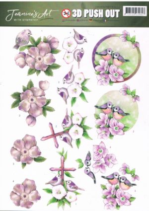 Sympathy Birds & Flowers - Jeanine's Art Die-cut [WFTSB10181]