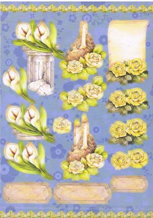 Lily,Candles, Roses Die-cut [WSIMISITEM62]