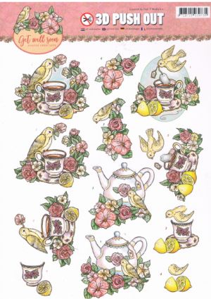 Get Well Soon Lemon Tea - Yvonne Creations Die-cut [WFTSB10176]