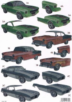 Reflection Foil Sixties Cars Die-cut [WUK792R]