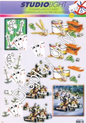 Chess, Cards, Go karts, Painting - Studiolight Die-cut [WSOSL98]