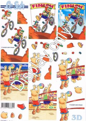 Kids Volleyball/Bikes - LeSuh Die-cut [680008]