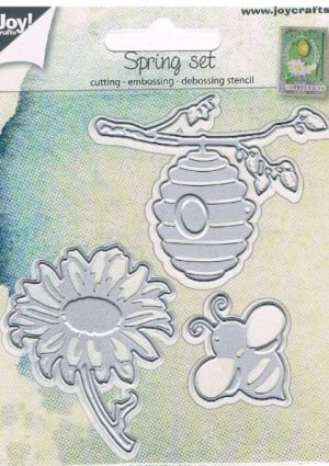 Joys Cutting & Embossing Stencil - Bee Hive, Bee & Flower [WJY60020669]