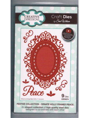 Sue Wilson Festive Collection - Ornate Holly Framed Peace [CED3074]