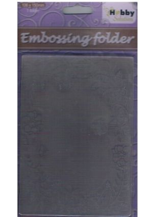 Embossing Folder - Flower/Butterfly Rectangle Frame [WNEHS016]