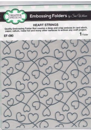 Sue Wilson Embossing Folder - Heart Strings [WCWWF090]