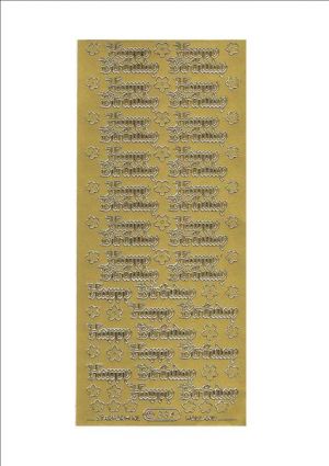 Happy Birthday Old English - Gold WMS334