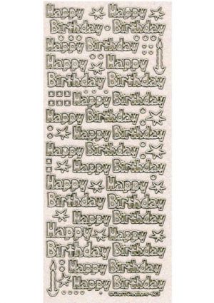 Happy Birthday - Gold/Transparent WZL625