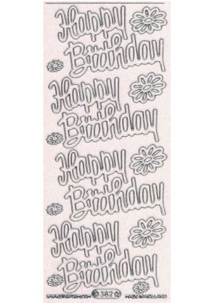 Happy Birthday Large - Silver/transparent WMSG382