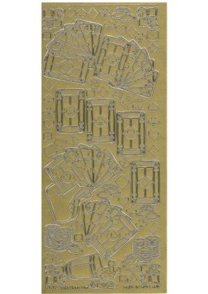 Casino, Cards, Chip - Gold [S1205G]
