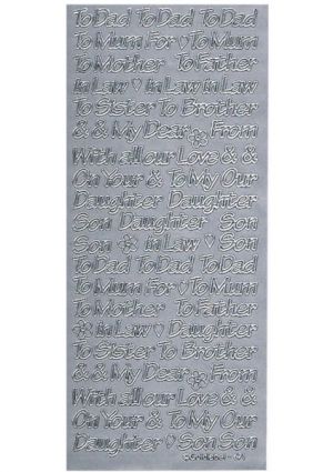Assorted Words To Dad, To Mum etc. - Silver WGL671