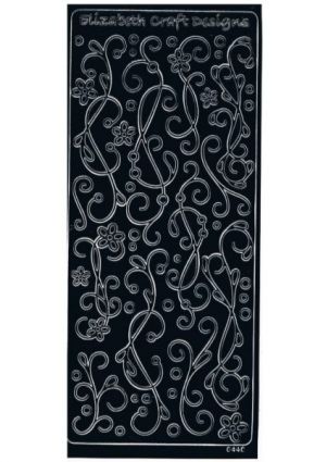 Doodle Leaves & Flowers - Black 1516-7