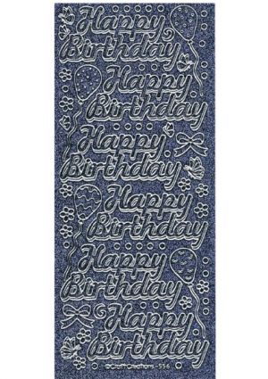 Happy Birthday Large - Silver/Black WZL556