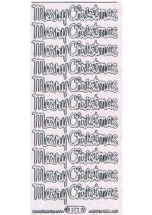 Merry Christmas - Silver on Clear Glitter 1242-19