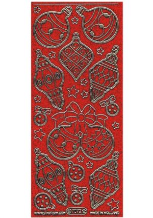 Xmas Baubles - Gold/Red [1244-9]