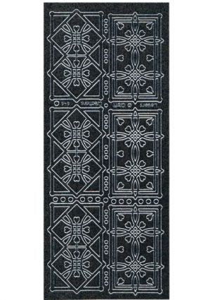 Medallion Heart Oblong - Silver/Black [1208-C53]