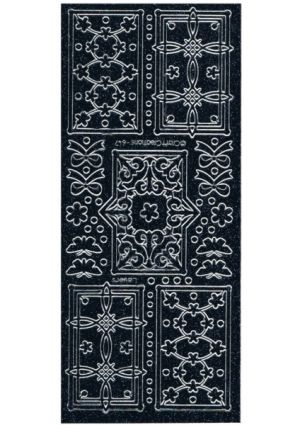 Medallion Pattern Oblong - Silver/Black [S647BLKRAIN]