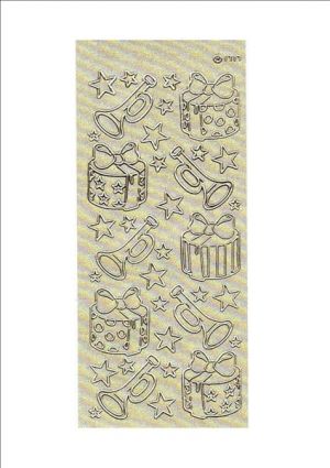 Trumpets & Presents - Gold pearl with gold outline [1003-PG1]