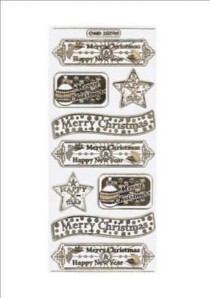 3D Christmas Labels - Gold/Trans. [WMD352702]
