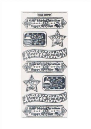 3D Christmas Labels - Silver/Trans. WMD352702/539-19