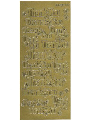 Thankyou with Flowers - Gold 374-1