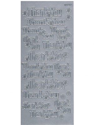 Thankyou with Flowers - Silver 374-2