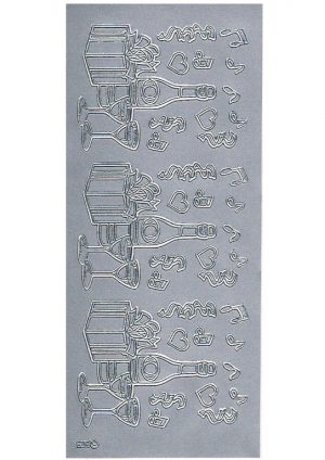 Champagne with Glasses - Silver 198-2