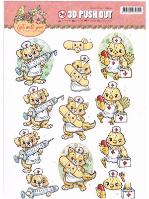 Get Well Soon Die cut - Yvonne Creations SB10174