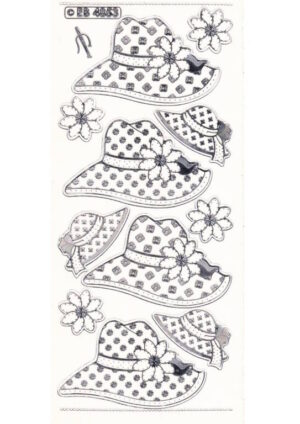 Stitch Sticker - Hats Silver/Trans CSEB03-19