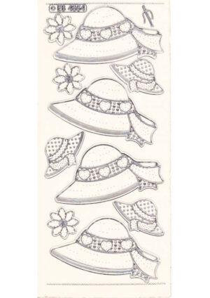 Stitch Sticker - Hats Silver/Trans CSEB04-19